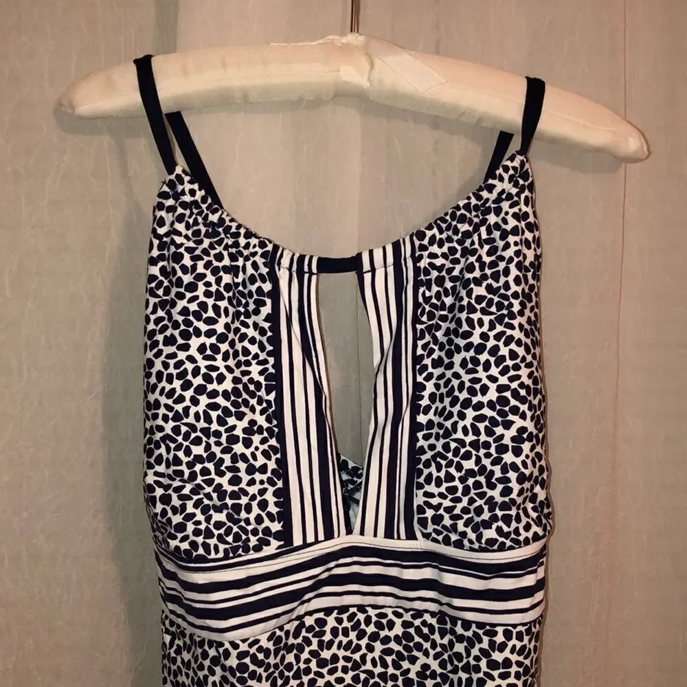 La Blanca 16W Apulio Mio Indigo High Neck One-Piece Swimsuit